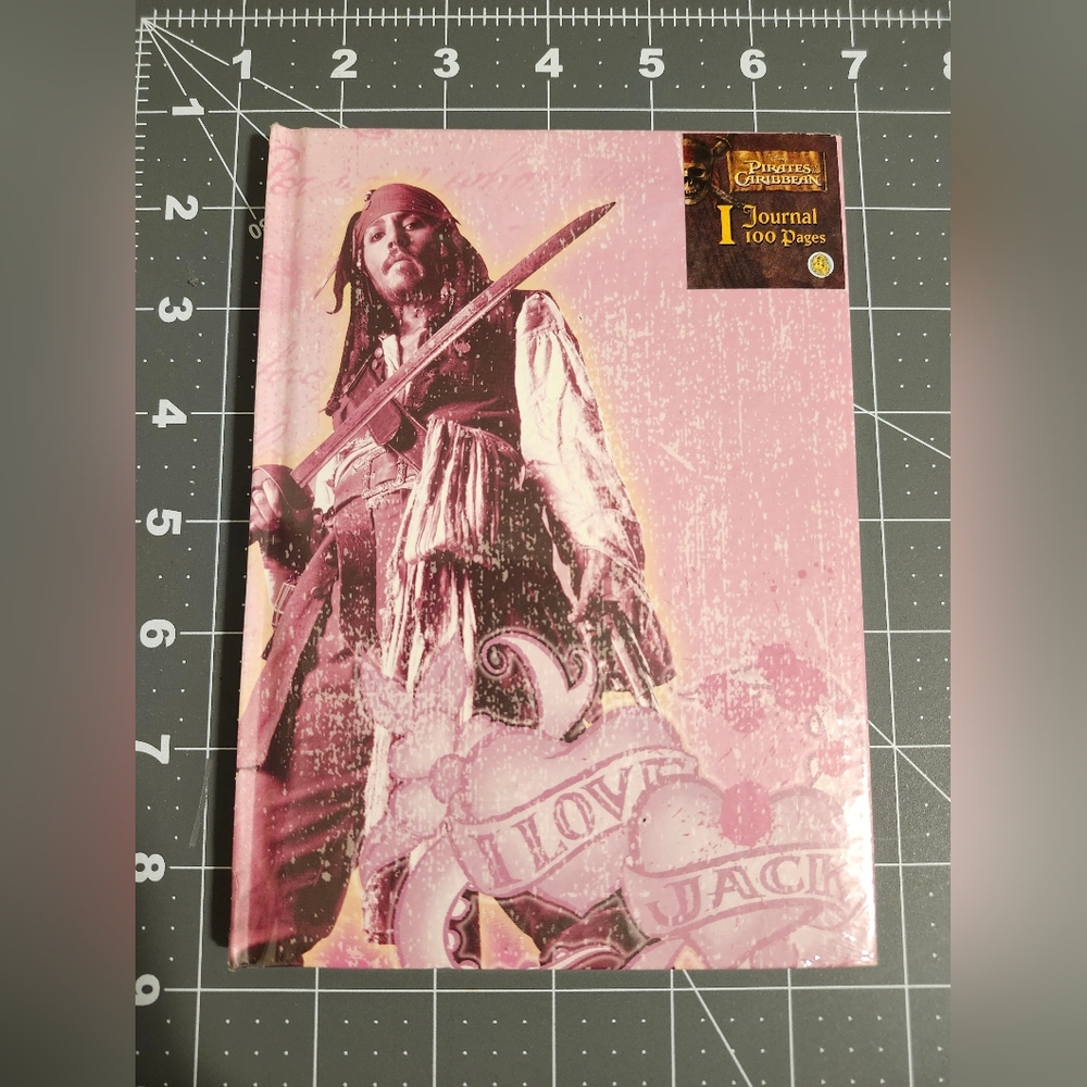 BRAND NEW Vintage Johnny Depp Jack Sparrow Pink Hardcover Journal